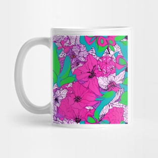 Large scale, colorful retro abstractflorals Mug